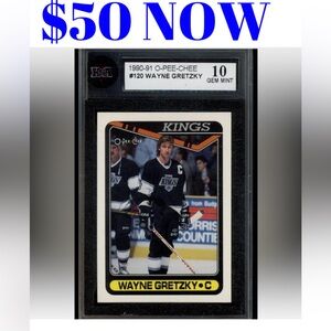 Wayne Gretzky 1990/91 O-Pee-Chee Los Angeles Kings Hockey Card Graded 10